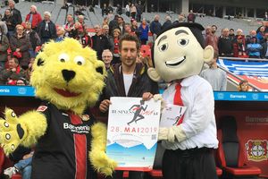 Brian the lion, Stefan Kießling und Busy freuen sich auf den BusinessLauf 3.0.