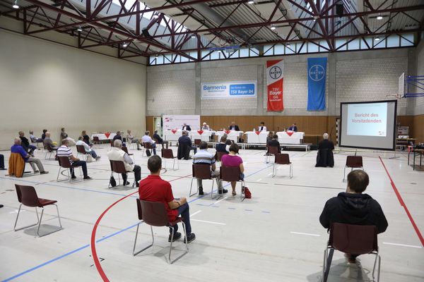 Die TSV-Mitgliederversammlung fand unter besonderen Corona-Schutzbedingungen statt. Fotos. Pulsfort