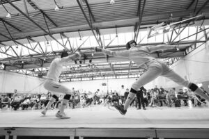 Hochklassigen Fechtsport gab es in der Herbert-Grünewald-Halle zu sehen. Foto: Nayan C Gwalani