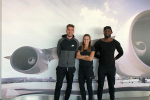 obias Lange, Jennifer Montag und Aleixo Platini Menga haben sich auf den Weg nach Japan gemacht.